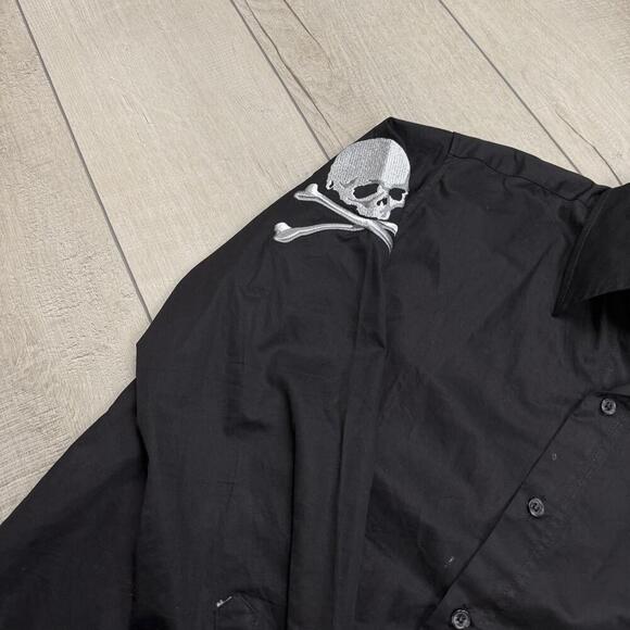 Mastermind Japan Evermore Skull Shirt Black Size M Long Sleeve OG Grunge Rare - Picture 5 of 12
